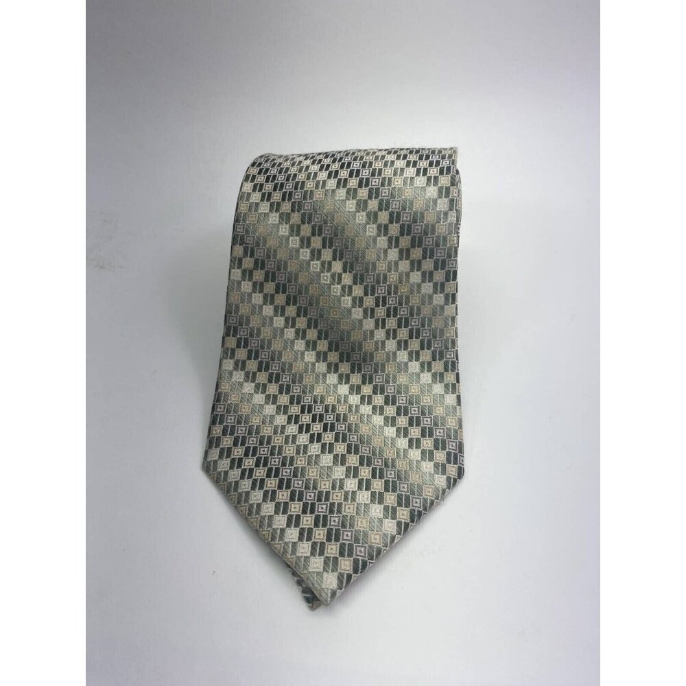 Joseph & Feiss Mens Tie Necktie Metallic Multicolor 100% Silk Tied Career Short